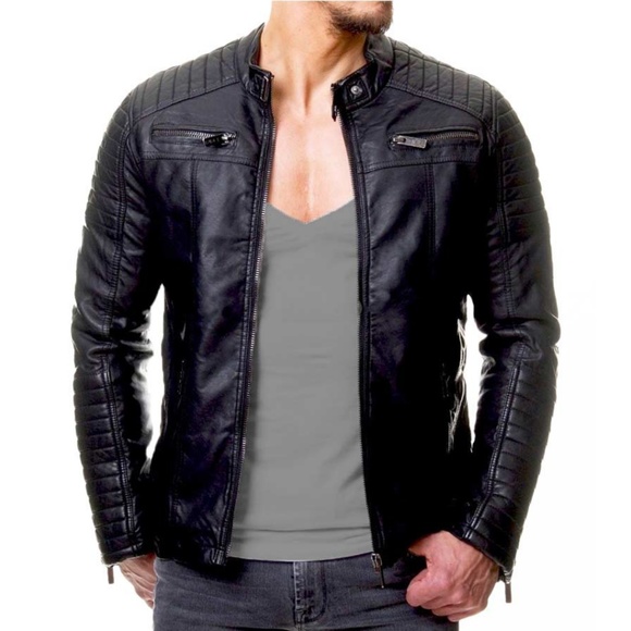 Men's Leather Moto Jacket